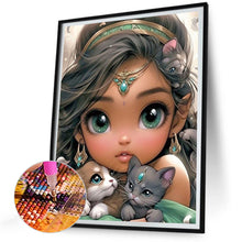 Load image into Gallery viewer, Diamond Painting - Full Round - little girl and animals (30*40CM)
