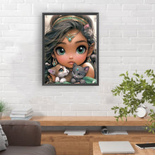 Load image into Gallery viewer, Diamond Painting - Full Round - little girl and animals (30*40CM)
