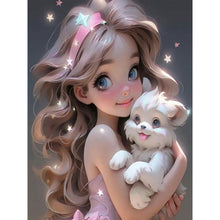 Load image into Gallery viewer, Diamond Painting - Full Round - little girl and animals (30*40CM)
