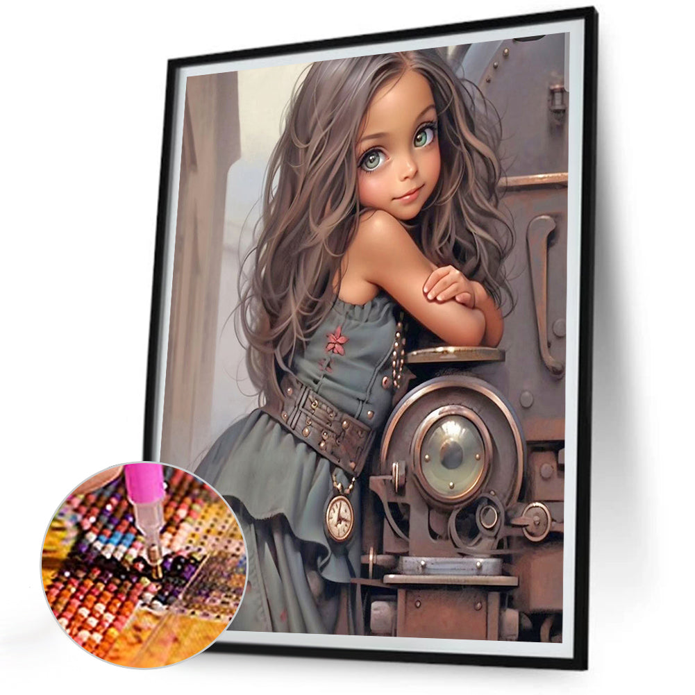 Diamond Painting - Full Round - little girl and animals (30*40CM)