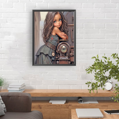 Diamond Painting - Full Round - little girl and animals (30*40CM)
