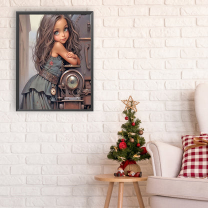 Diamond Painting - Full Round - little girl and animals (30*40CM)