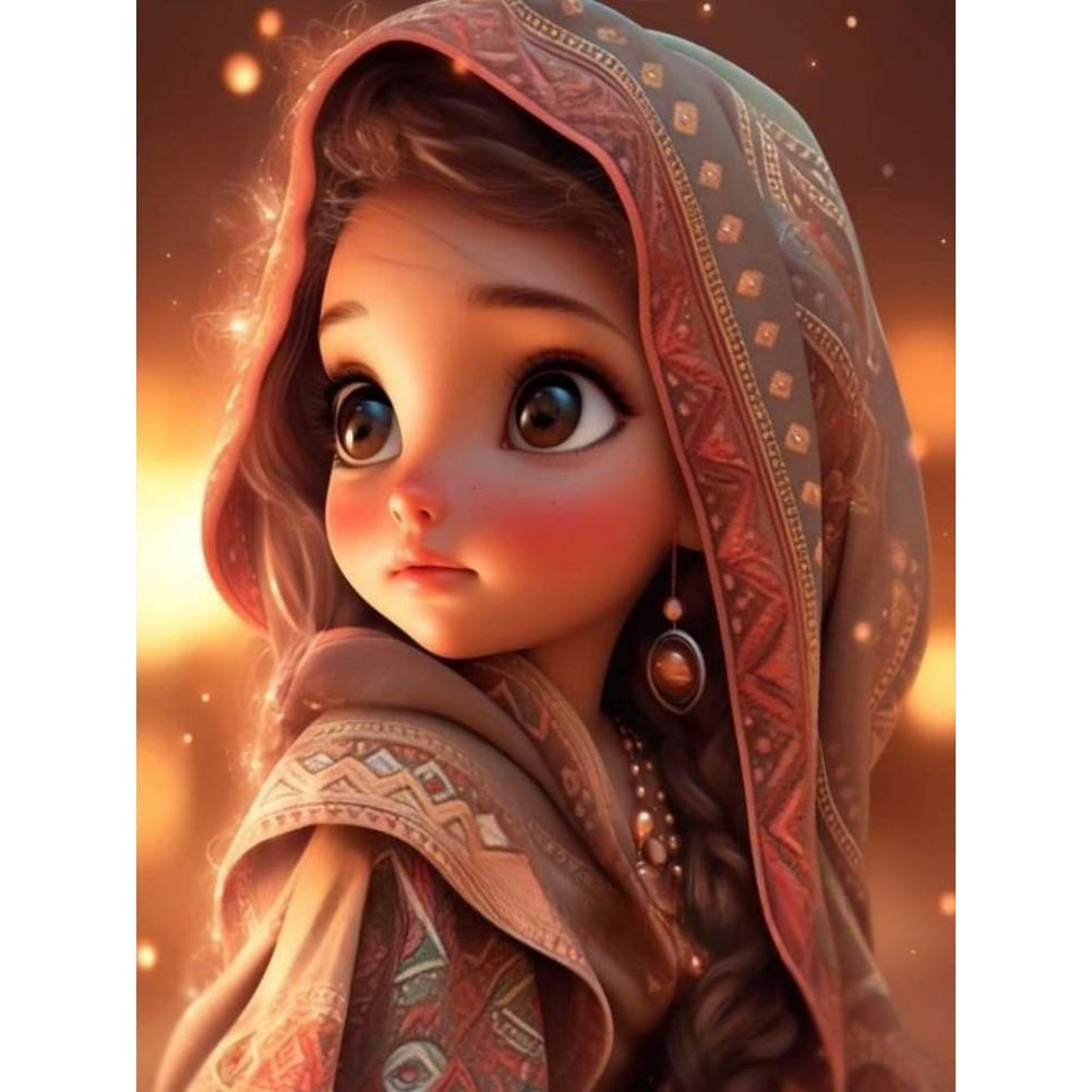 Diamond Painting - Full Round - Exotic little girl (30*40CM)