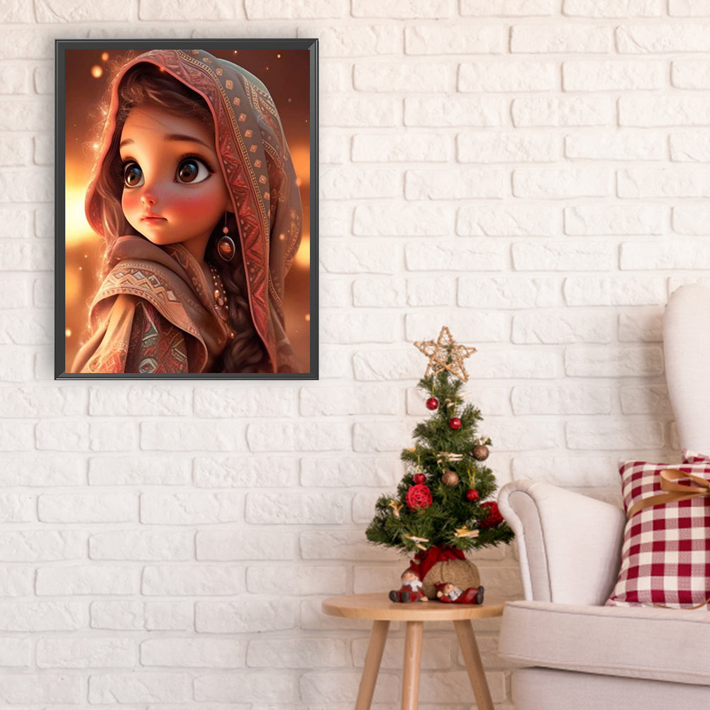 Diamond Painting - Full Round - Exotic little girl (30*40CM)