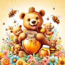 Load image into Gallery viewer, Diamond Painting - Full Round - Bear and Honey (30*30CM)
