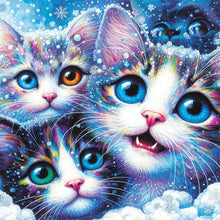 Load image into Gallery viewer, Diamond Painting - Full Round - three kittens (30*30CM)
