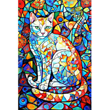 Load image into Gallery viewer, Diamond Painting - Full Round - glassy cat (40*60CM)
