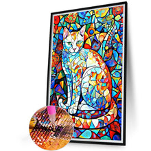 Load image into Gallery viewer, Diamond Painting - Full Round - glassy cat (40*60CM)
