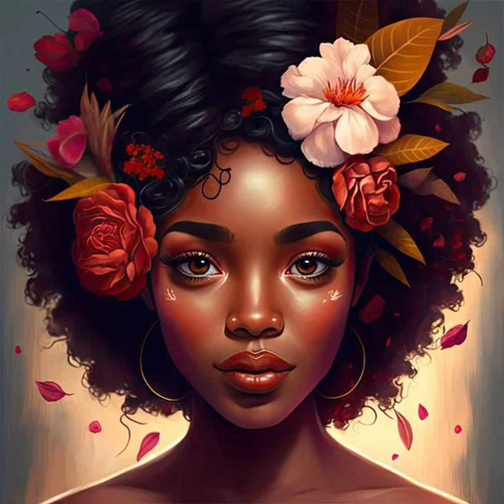 Diamond Painting - Full Round - black girl (30*30CM)