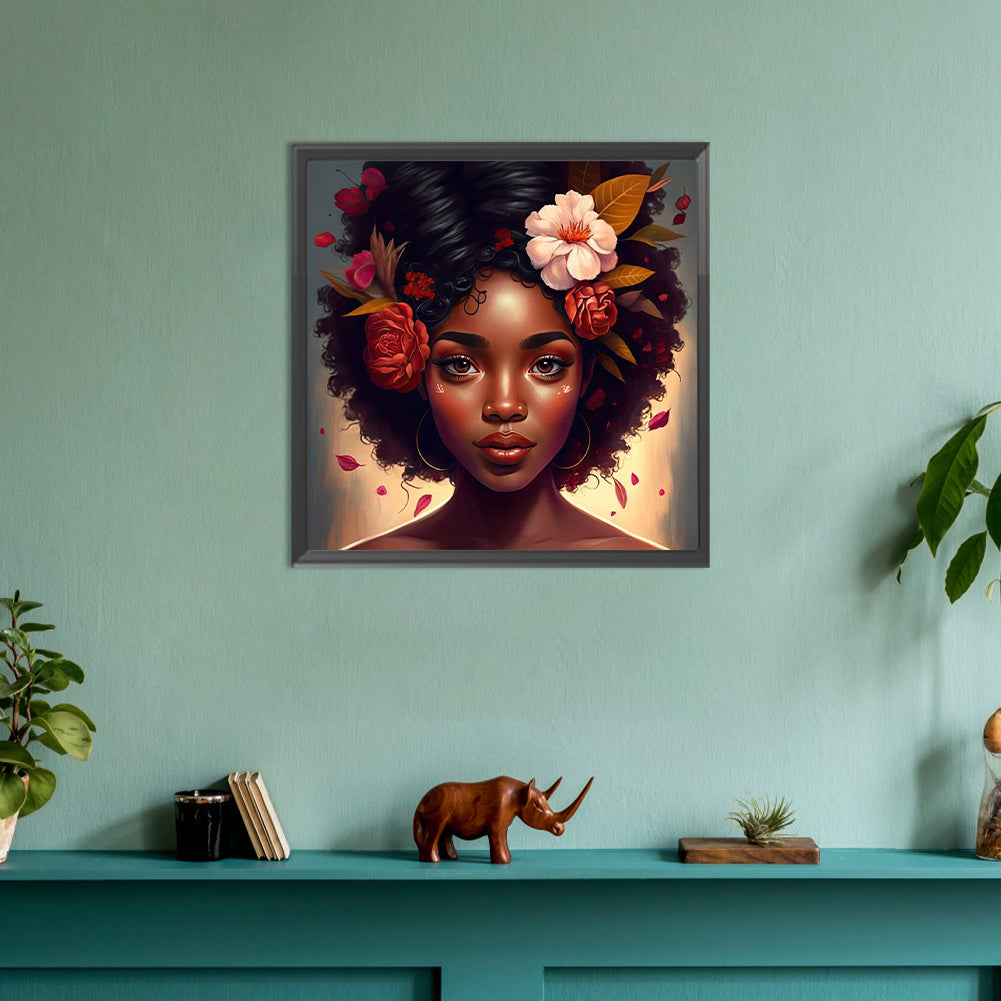 Diamond Painting - Full Round - black girl (30*30CM)