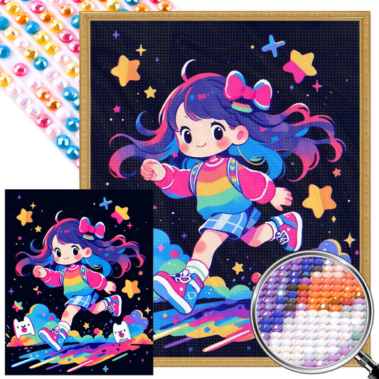AB Diamond Painting - Full Round - running girl (40*50CM)