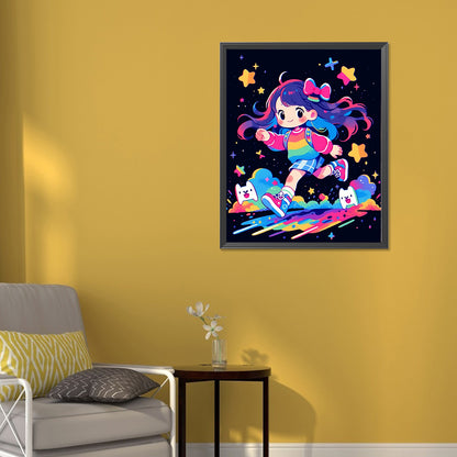 AB Diamond Painting - Full Round - running girl (40*50CM)