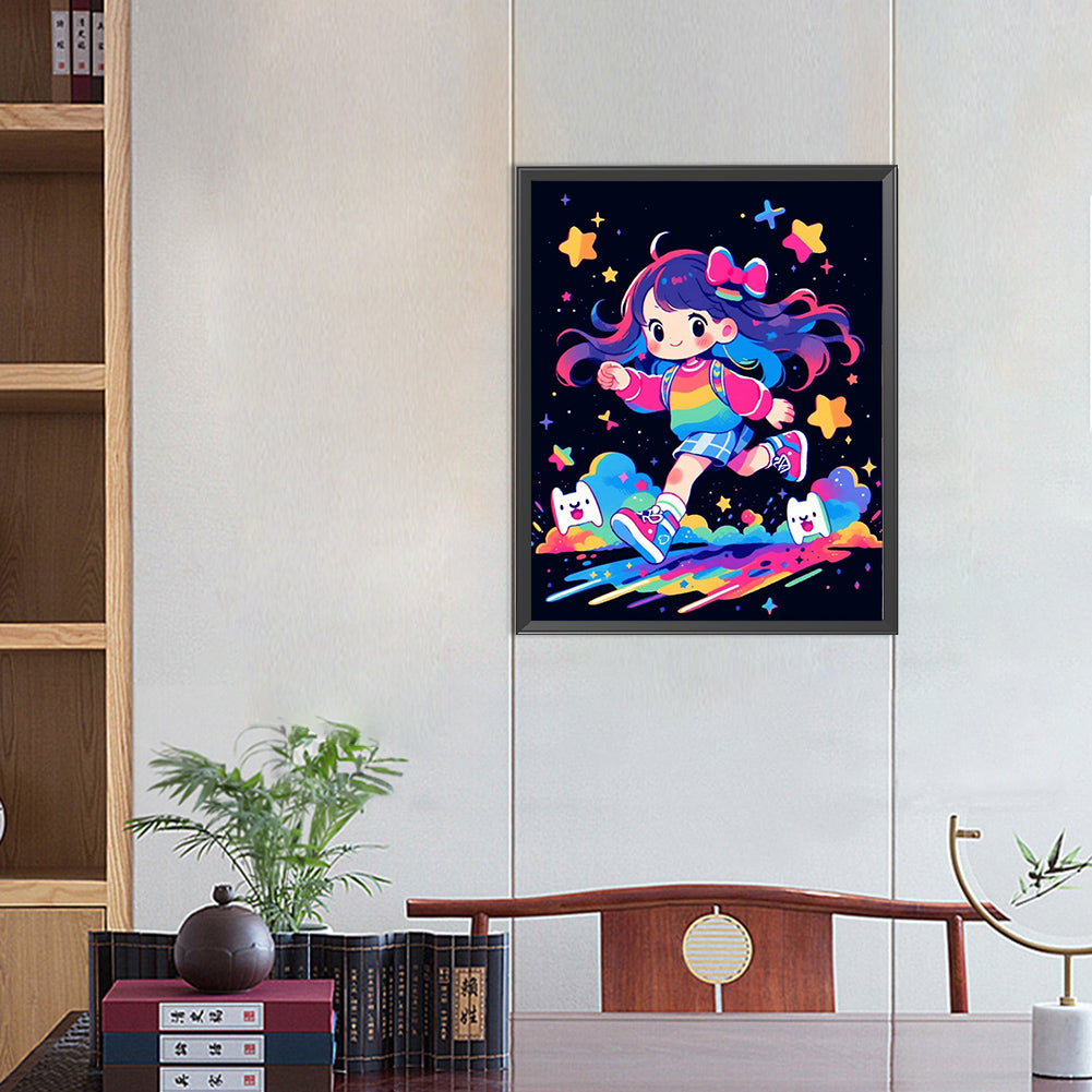 AB Diamond Painting - Full Round - running girl (40*50CM)