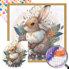 Load image into Gallery viewer, AB Diamond Painting - Full Round - Brown bunny with flowers (40*40CM)

