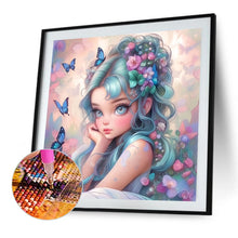 Load image into Gallery viewer, AB Diamond Painting - Full Round - butterfly and flower girl (40*40CM)
