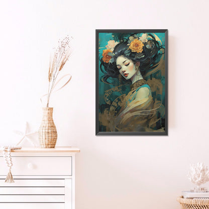 AB Diamond Painting - Full Round - Flowers and Classical Girls (40*60CM)