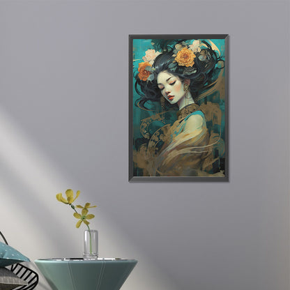 AB Diamond Painting - Full Round - Flowers and Classical Girls (40*60CM)