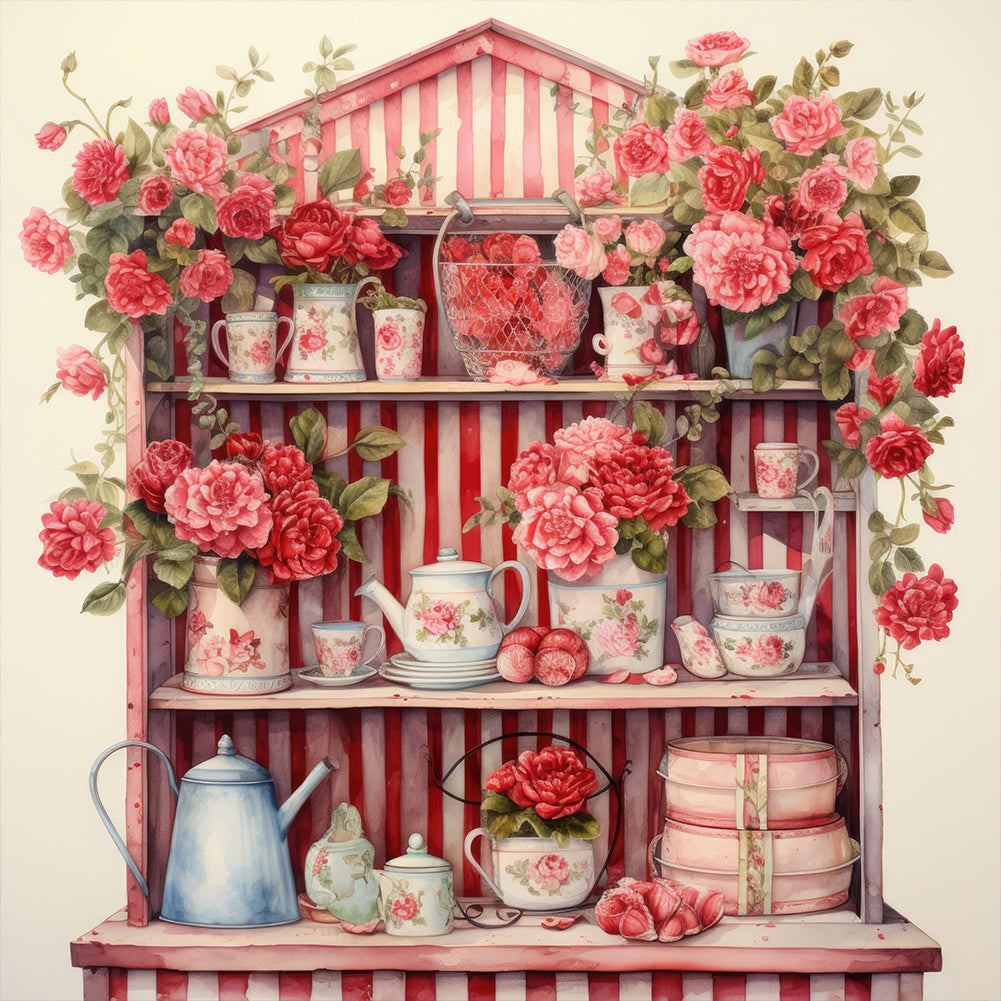 Diamond Painting - Full Round - garden potted plants (30*30CM)