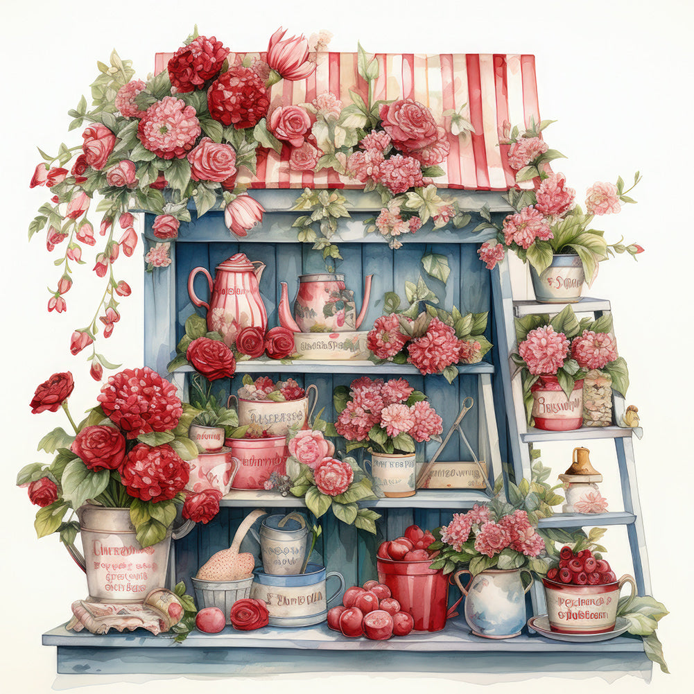 Diamond Painting - Full Round - garden potted plants (30*30CM)