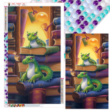 Load image into Gallery viewer, Diamond Painting - Full Round - Reading Little Green Dragon (40*70CM)
