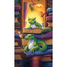 Load image into Gallery viewer, Diamond Painting - Full Round - Reading Little Green Dragon (40*70CM)
