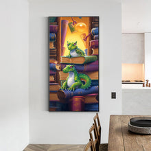 Load image into Gallery viewer, Diamond Painting - Full Round - Reading Little Green Dragon (40*70CM)
