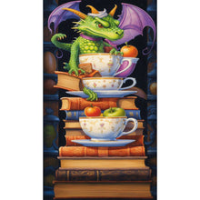Load image into Gallery viewer, Diamond Painting - Full Round - Reading Little Green Dragon (40*70CM)
