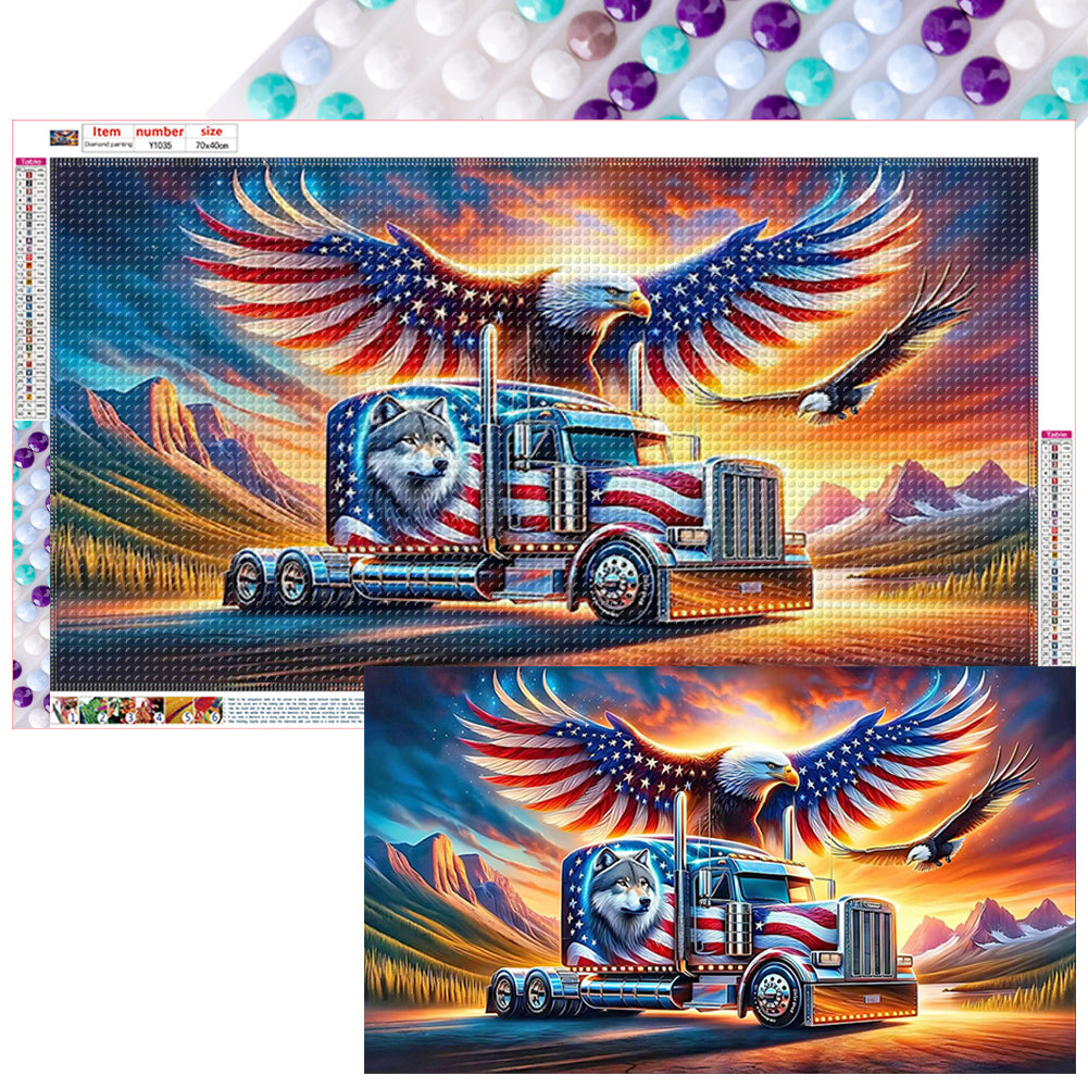 Diamond Painting - Full Round - american eagle (70*40CM)