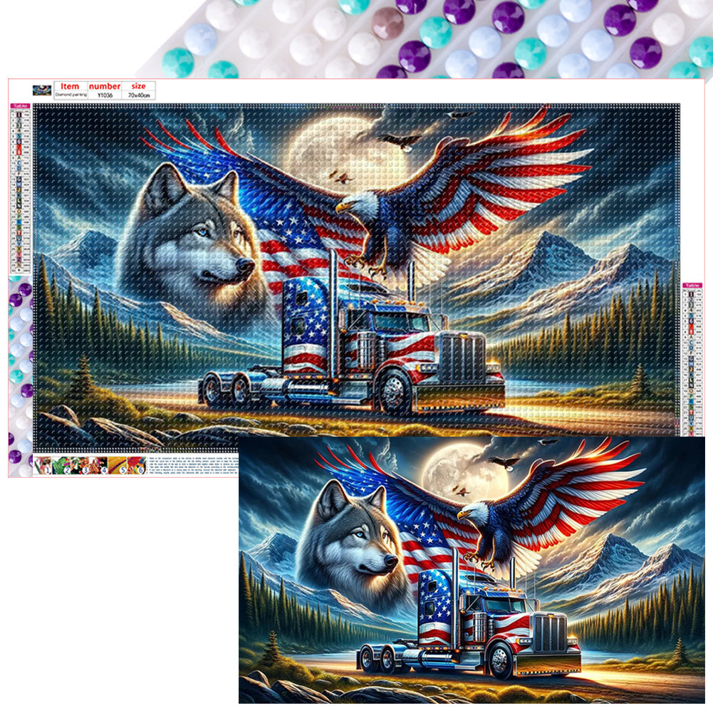 Diamond Painting - Full Round - american eagle (70*40CM)