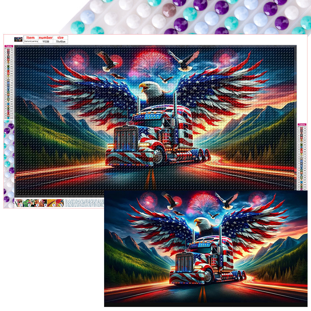 Diamond Painting - Full Round - american eagle (70*40CM)