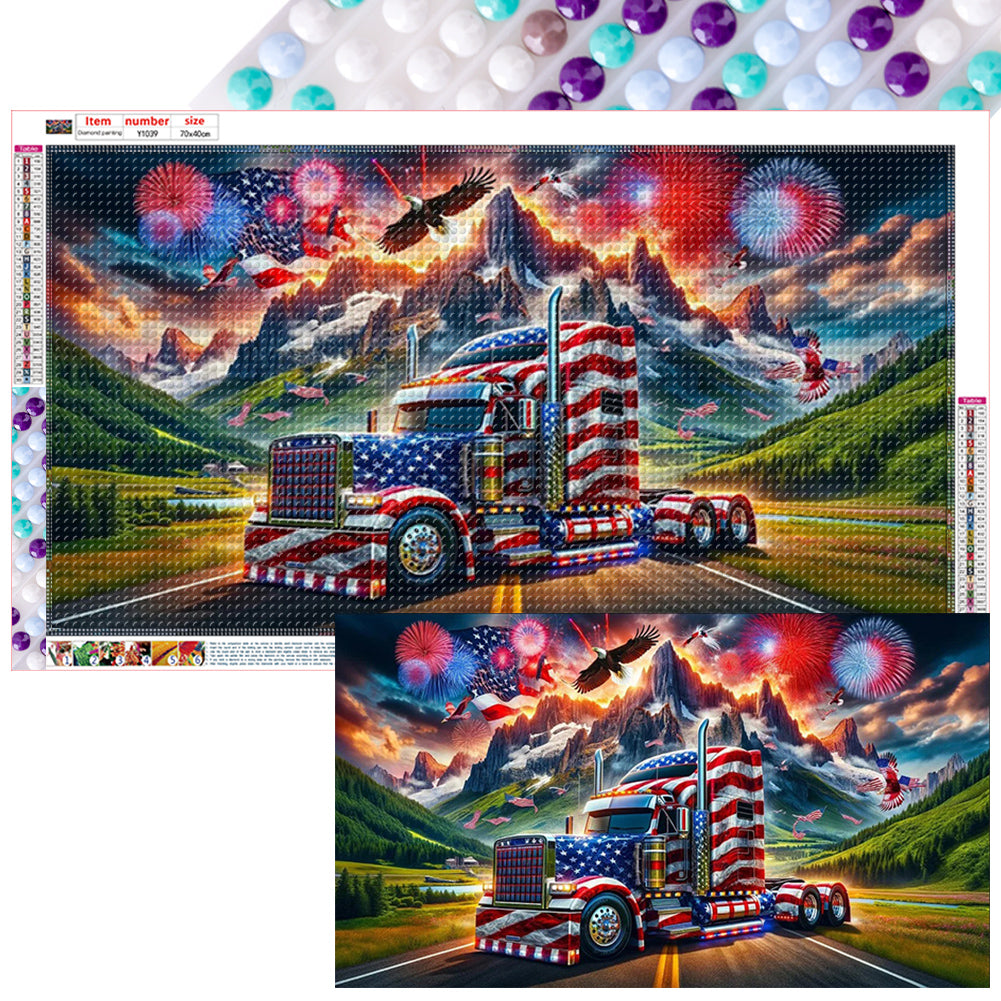 Diamond Painting - Full Round - american eagle (70*40CM)