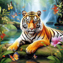 Load image into Gallery viewer, Diamond Painting - Full Round - forest tiger (30*30CM)
