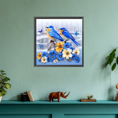 Diamond Painting - Full Round - snow blue tit (30*30CM)