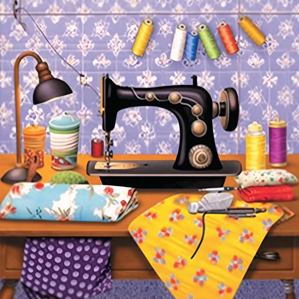 Diamond Painting - Full Round - sewing machine (30*30CM)