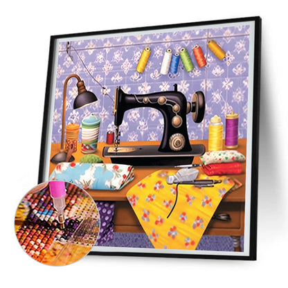 Diamond Painting - Full Round - sewing machine (30*30CM)
