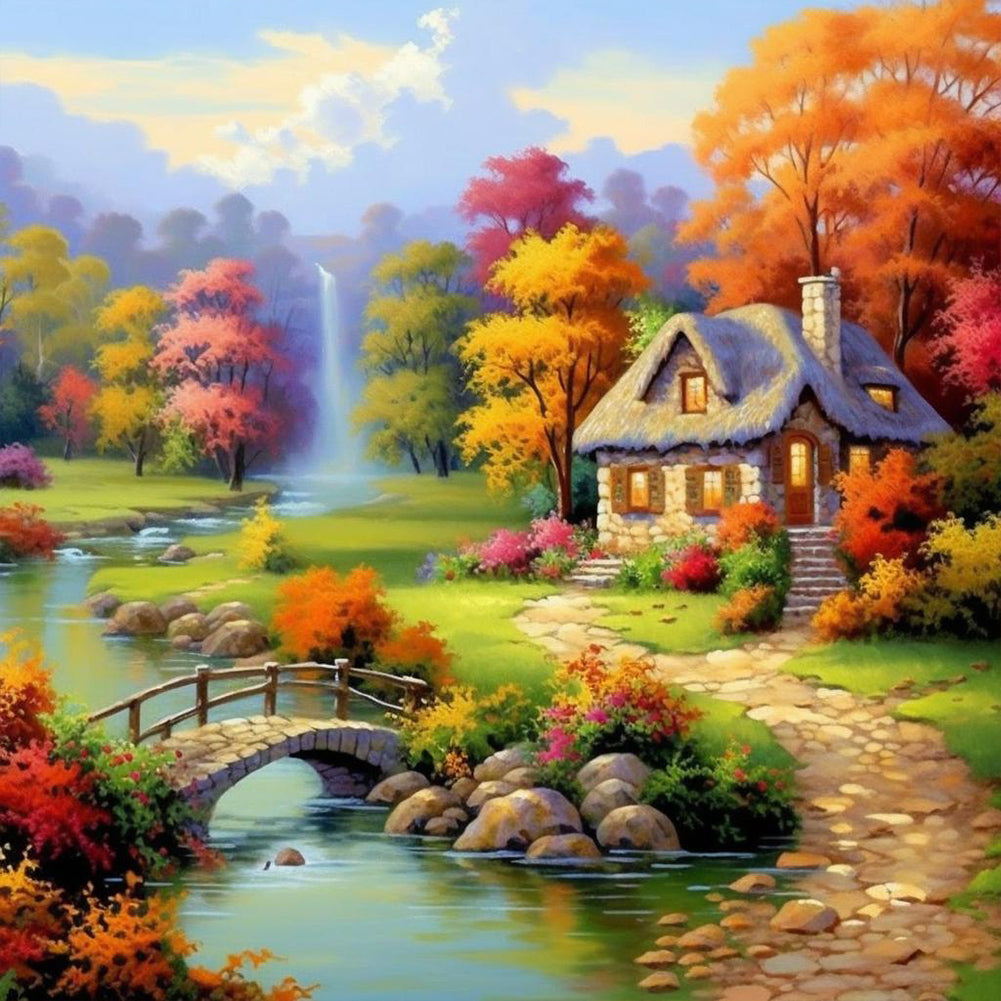 Diamond Painting - Full Round - garden house (30*30CM)