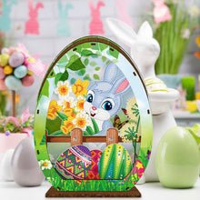 Load image into Gallery viewer, Wooden Easter Egg Rabbit Special Shaped Diamond Painting Lamp for Adult Kids
