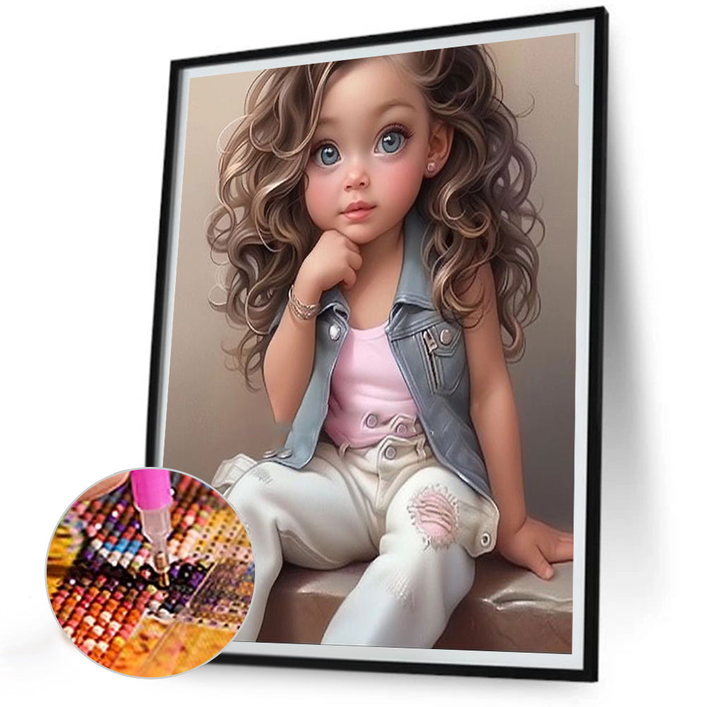 Diamond Painting - Full Round - sweet girl (30*40CM)
