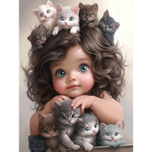 Load image into Gallery viewer, Diamond Painting - Full Round - sweet girl (30*40CM)
