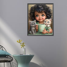 Load image into Gallery viewer, Diamond Painting - Full Round - sweet girl (40*50CM)
