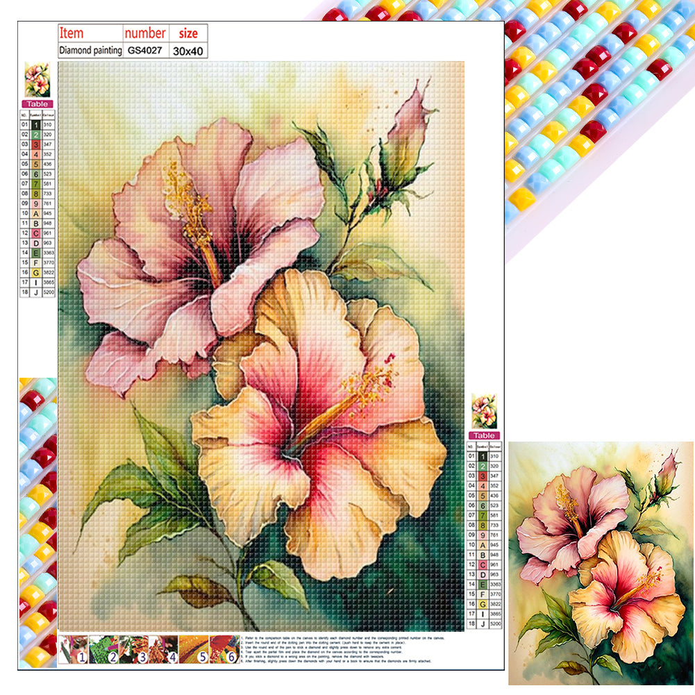 Diamond Painting - Full Square - hibiscus flower (30*40CM)