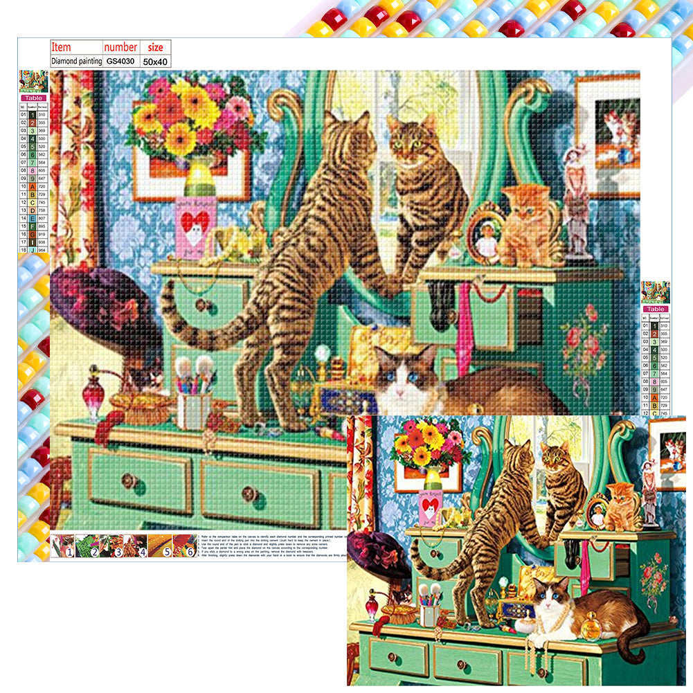Diamond Painting - Full Square - Dresser cat (50*40CM)
