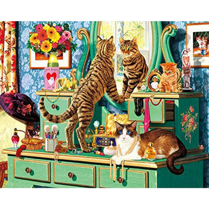 Diamond Painting - Full Square - Dresser cat (50*40CM)