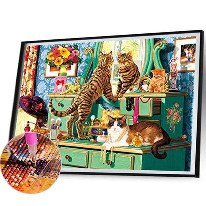 Diamond Painting - Full Square - Dresser cat (50*40CM)