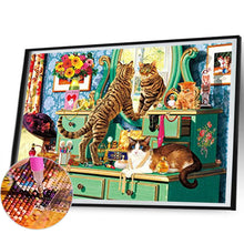 Load image into Gallery viewer, Diamond Painting - Full Square - Dresser cat (50*40CM)
