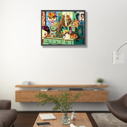Diamond Painting - Full Square - Dresser cat (50*40CM)