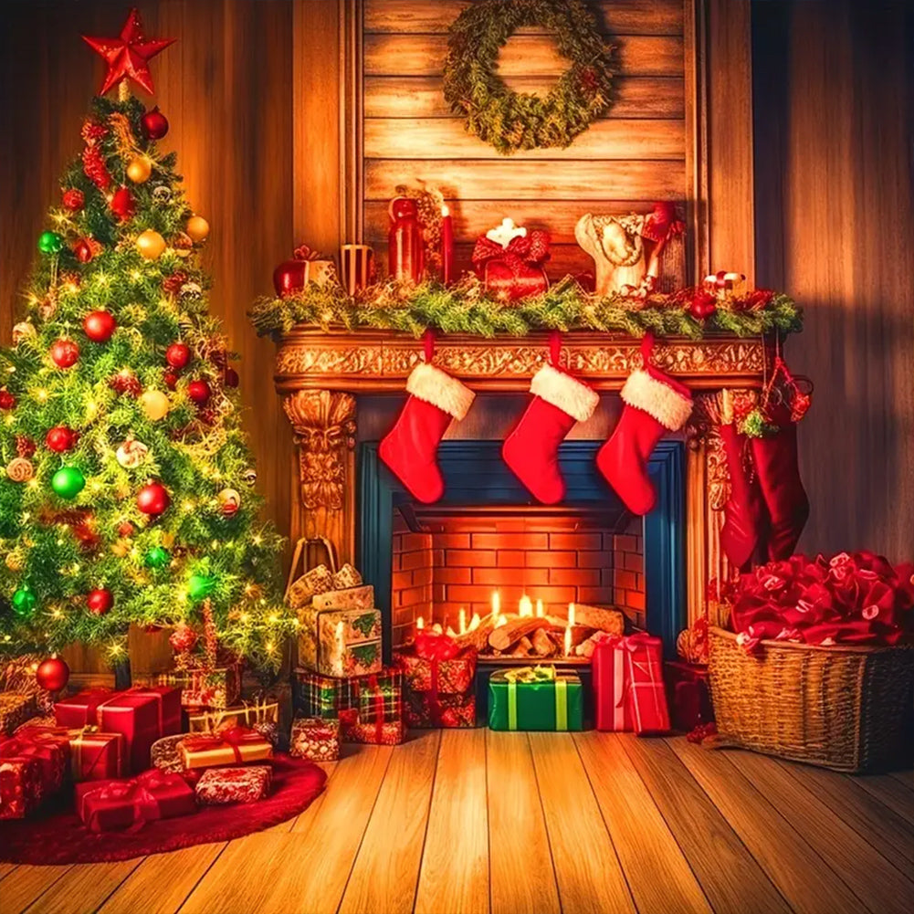 Diamond Painting - Full Round - Christmas fireplace (40*40CM)