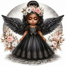 Load image into Gallery viewer, Diamond Painting - Full Round - black angel girl (40*40CM)

