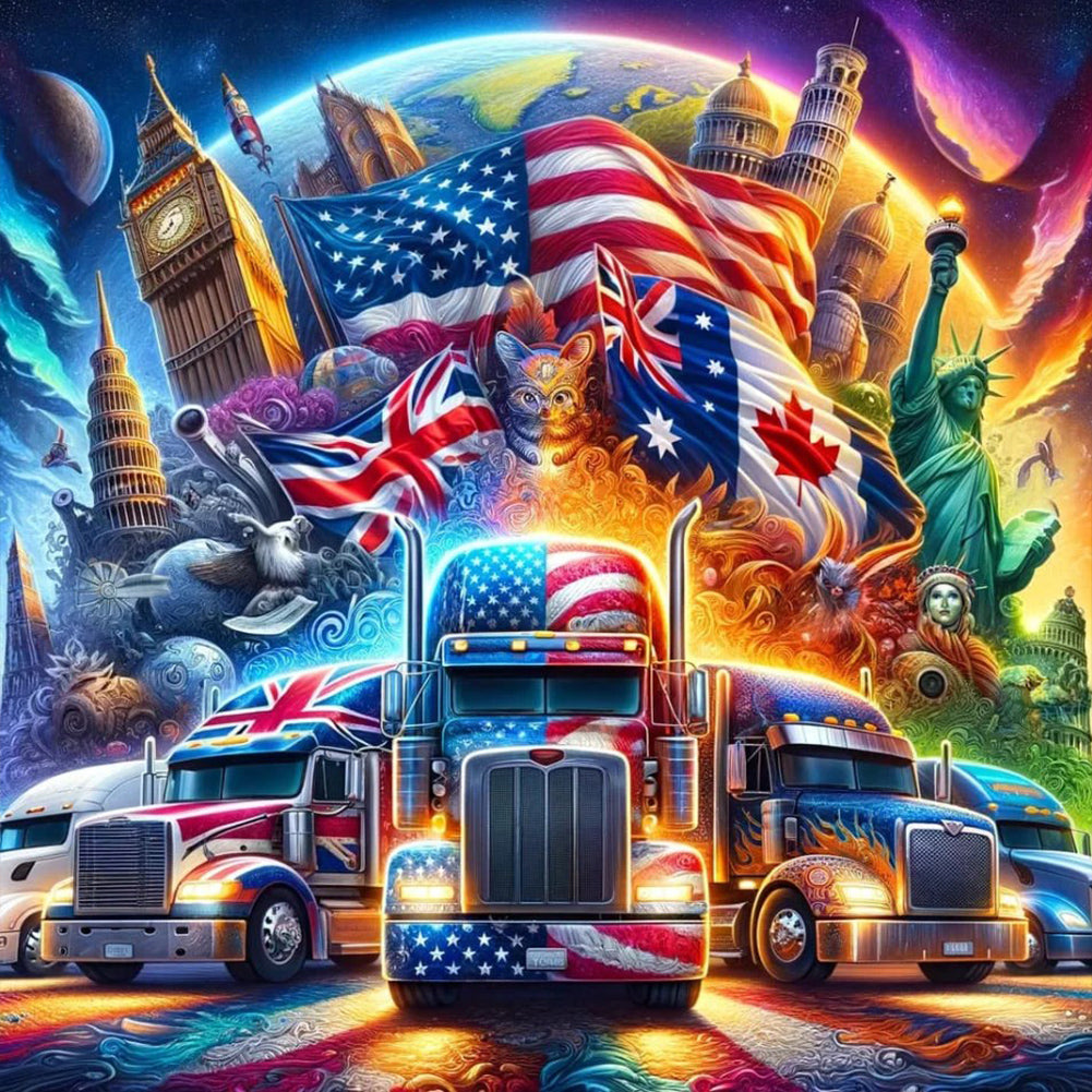 Diamond Painting - Full Round - American elements collection (30*30CM)