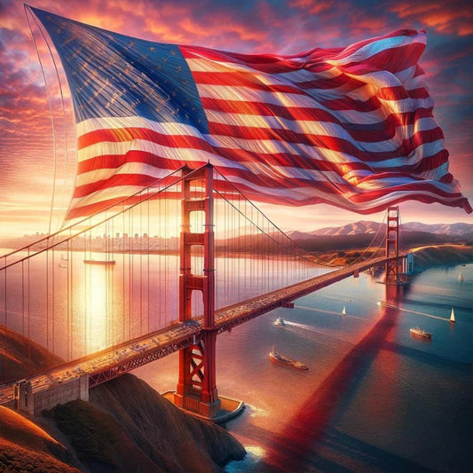Diamond Painting - Full Round - American flag (30*30CM)